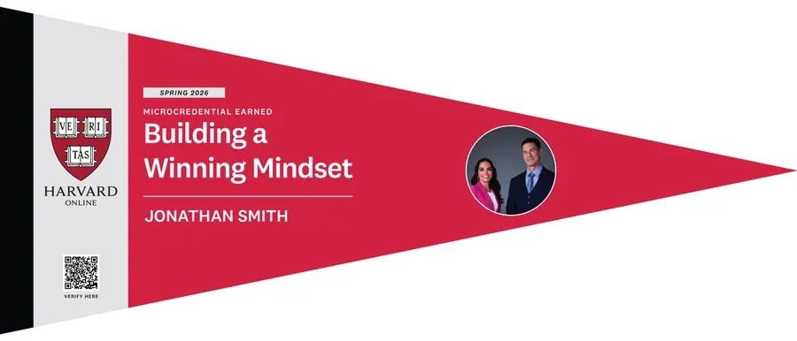 Sample Harvard Online Microcredential for Building a Winning Mindset