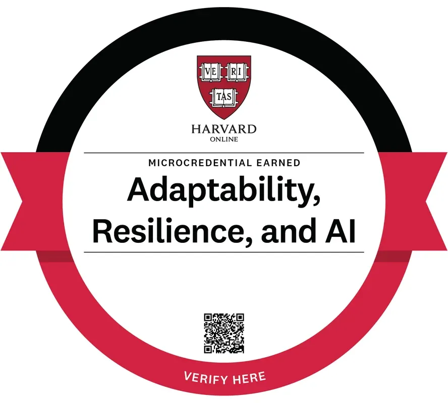 Sample Harvard Online Microcredential for Adaptability, Resilience, and AI