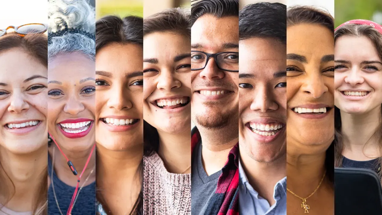 Faces from diverse communities
