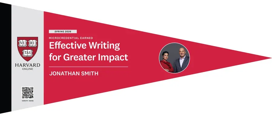 Sample Harvard Online Microcredential for Effective Writing for Greater Impact