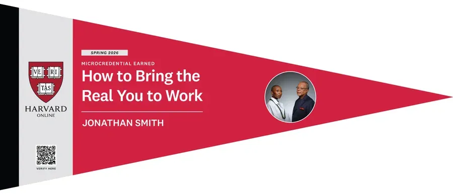 Sample Harvard Online Microcredential for How to Bring the Real You to Work