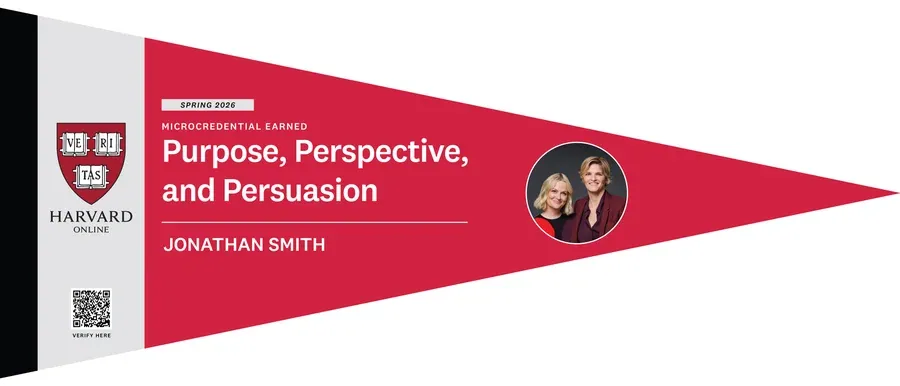 Sample Harvard Online Microcredential for Purpose, Perspective, and Persuasion