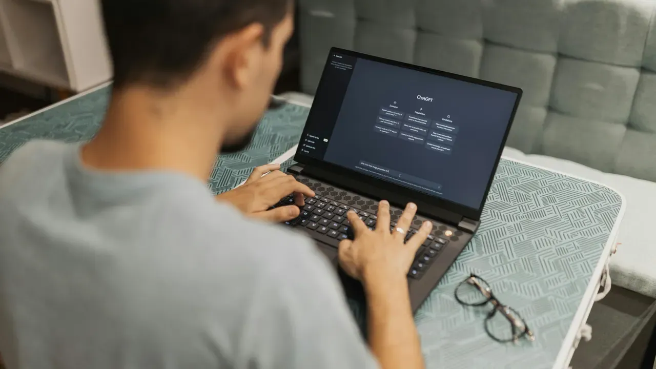 A professional using AI at work