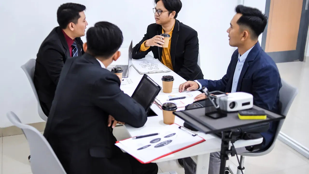 A team making decisions together